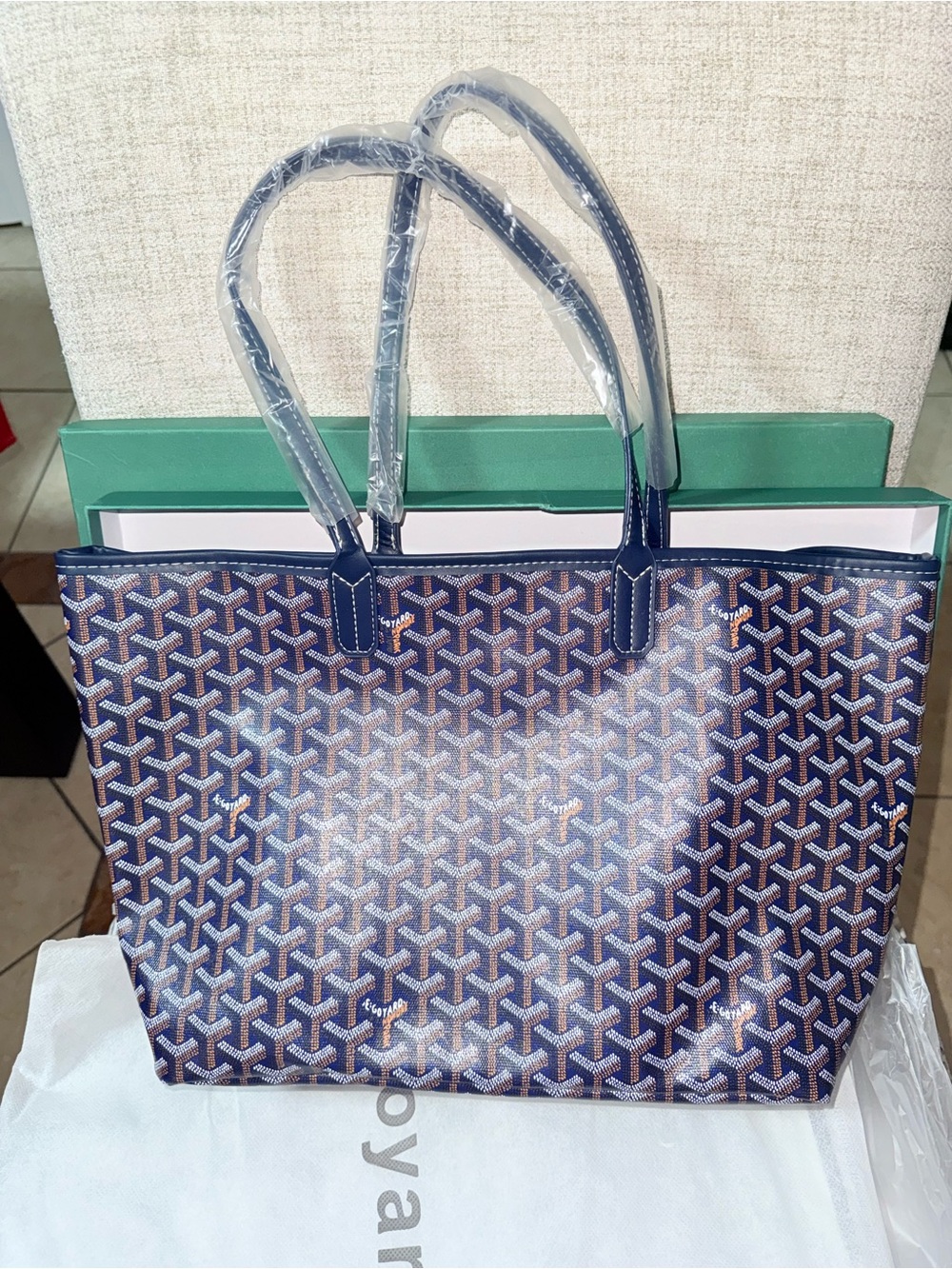 Blue Patterned Tote Bag